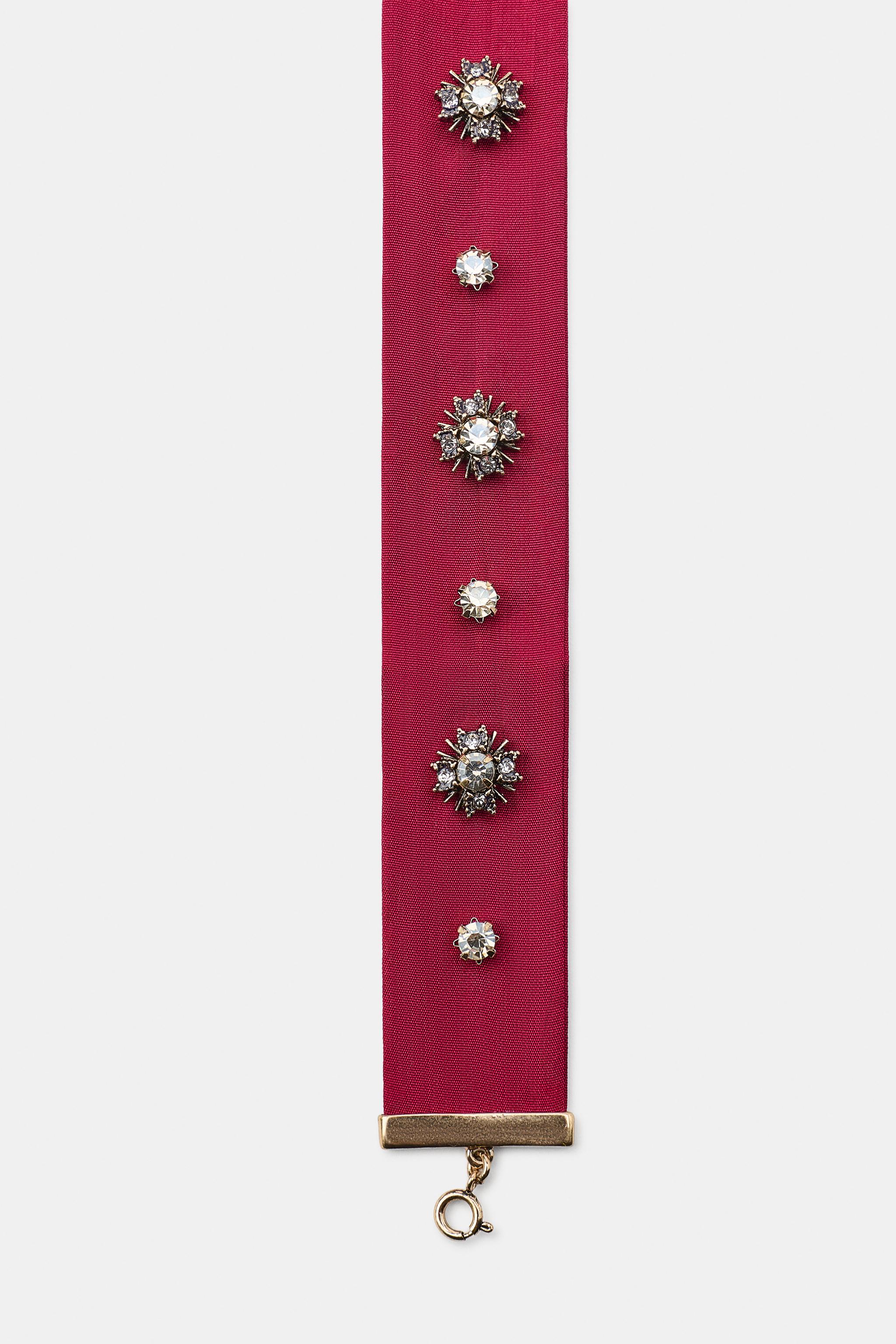 TOUR DE COU CHOKER TISSU STRASS